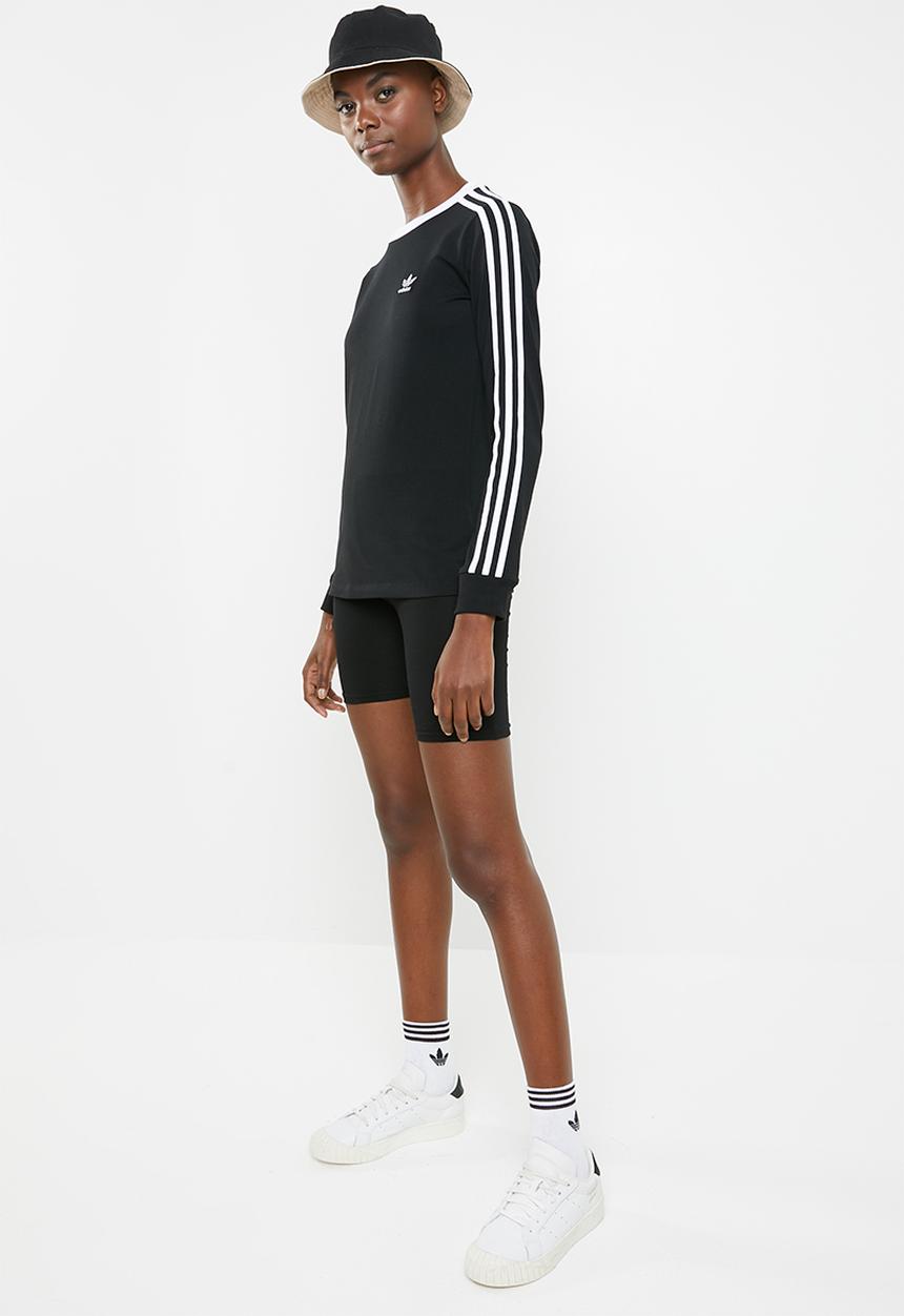 adidas Originals - 3 Stripe longsleeve tee - black