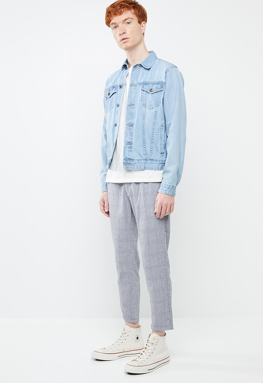 Superbalist - Open hem tapered check chino - multi