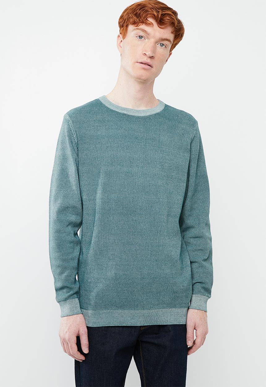 Superbalist - Regular fit pique crew neck knit - blue
