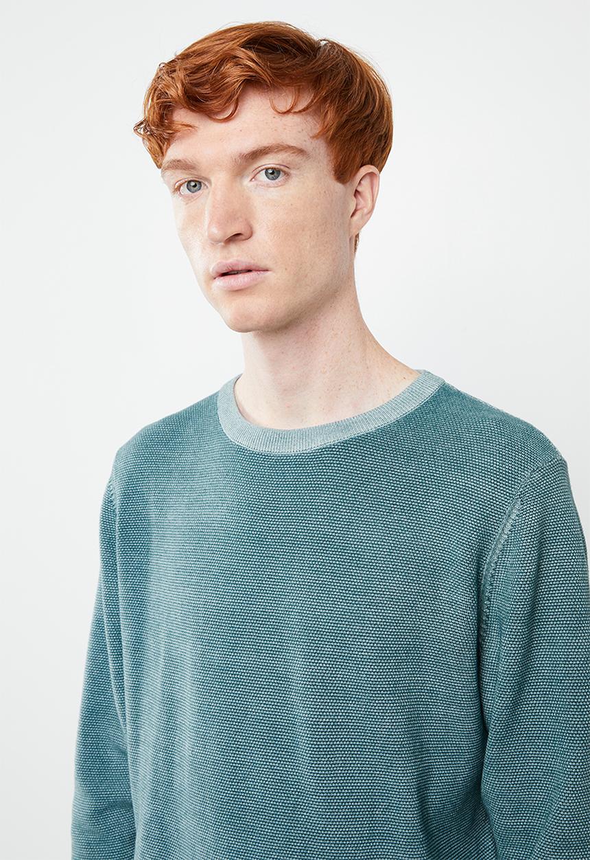 Superbalist - Regular fit pique crew neck knit - blue