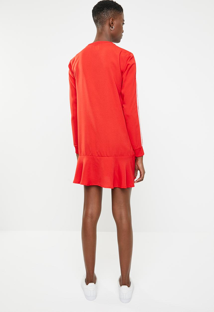 adidas Originals - Adidas frill casual dress - red