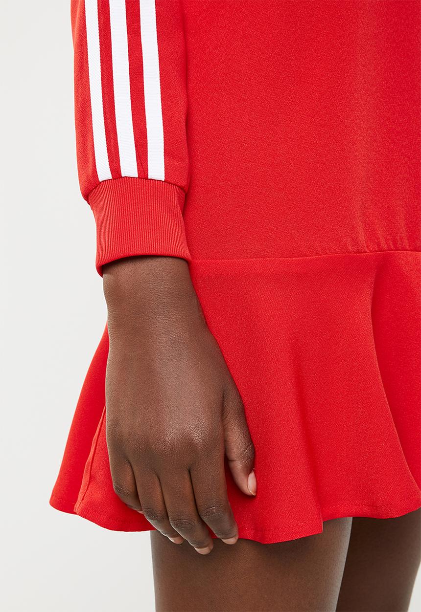 adidas Originals - Adidas frill casual dress - red