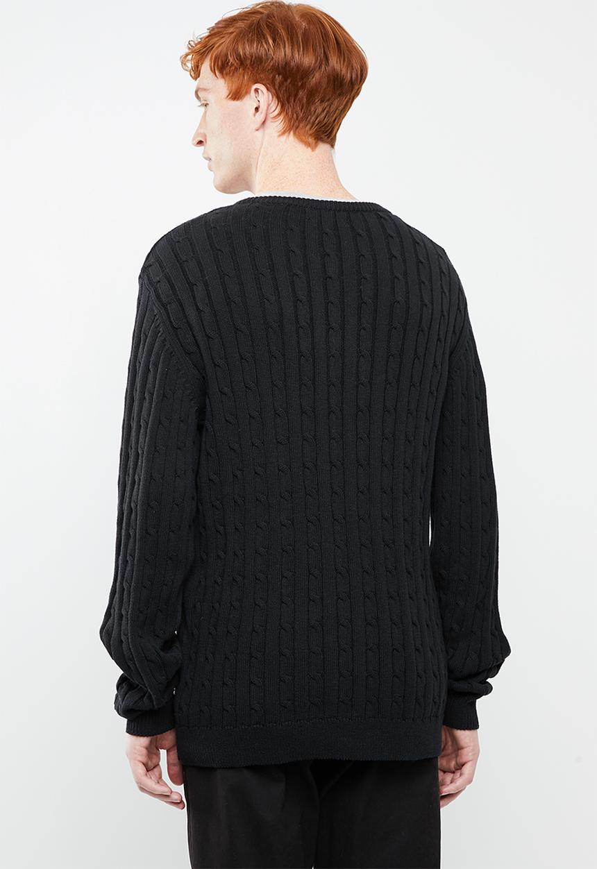 Superbalist - Regular cable knit - black