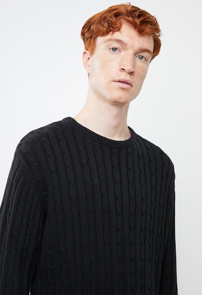 Superbalist - Regular cable knit - black