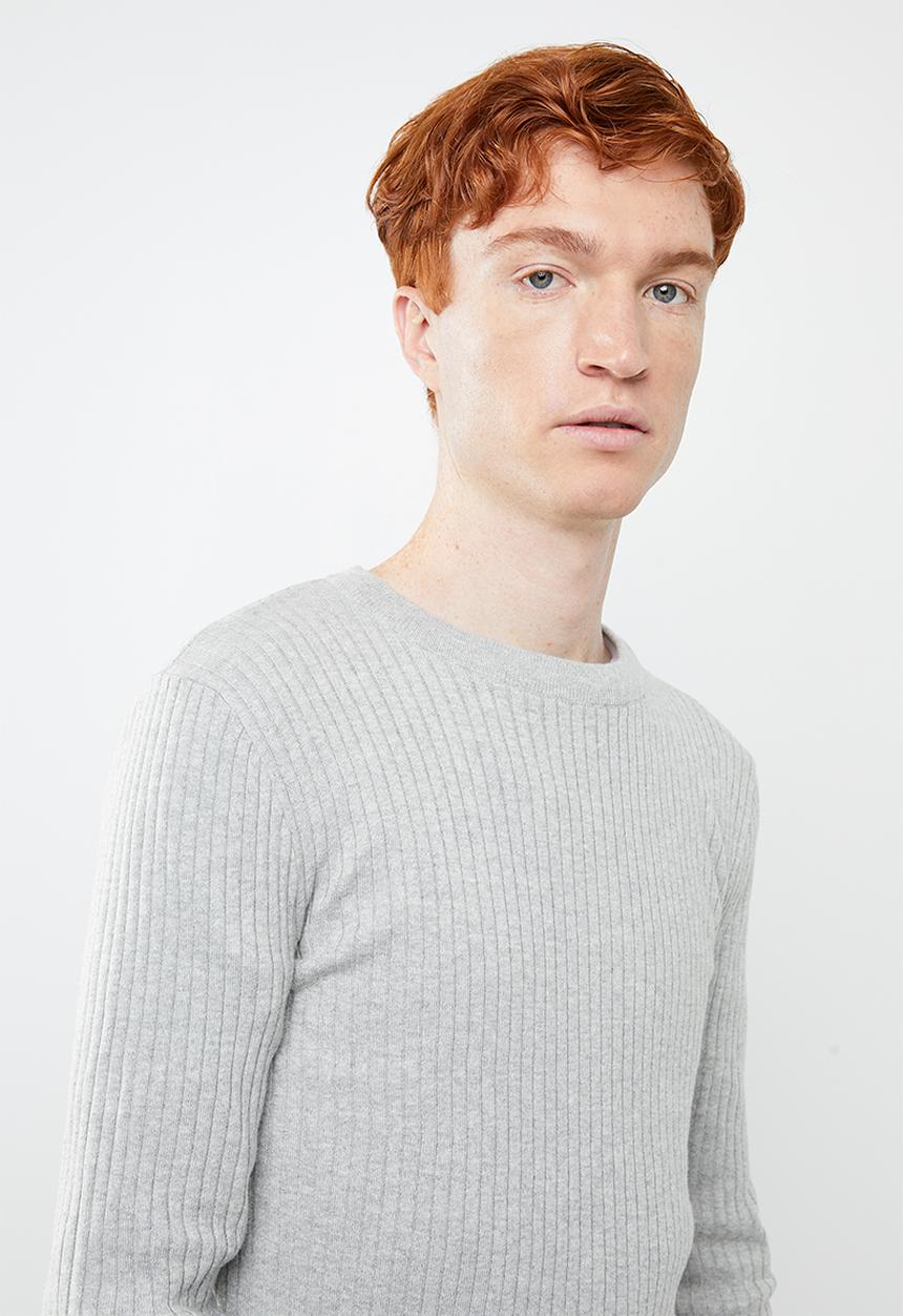 Superbalist - Slim fit ribbed crew neck knit - grey