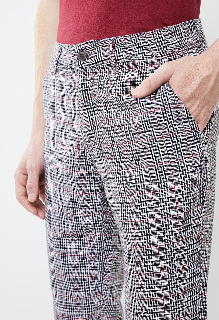 Superbalist - Slim fit cropped check chino - multi
