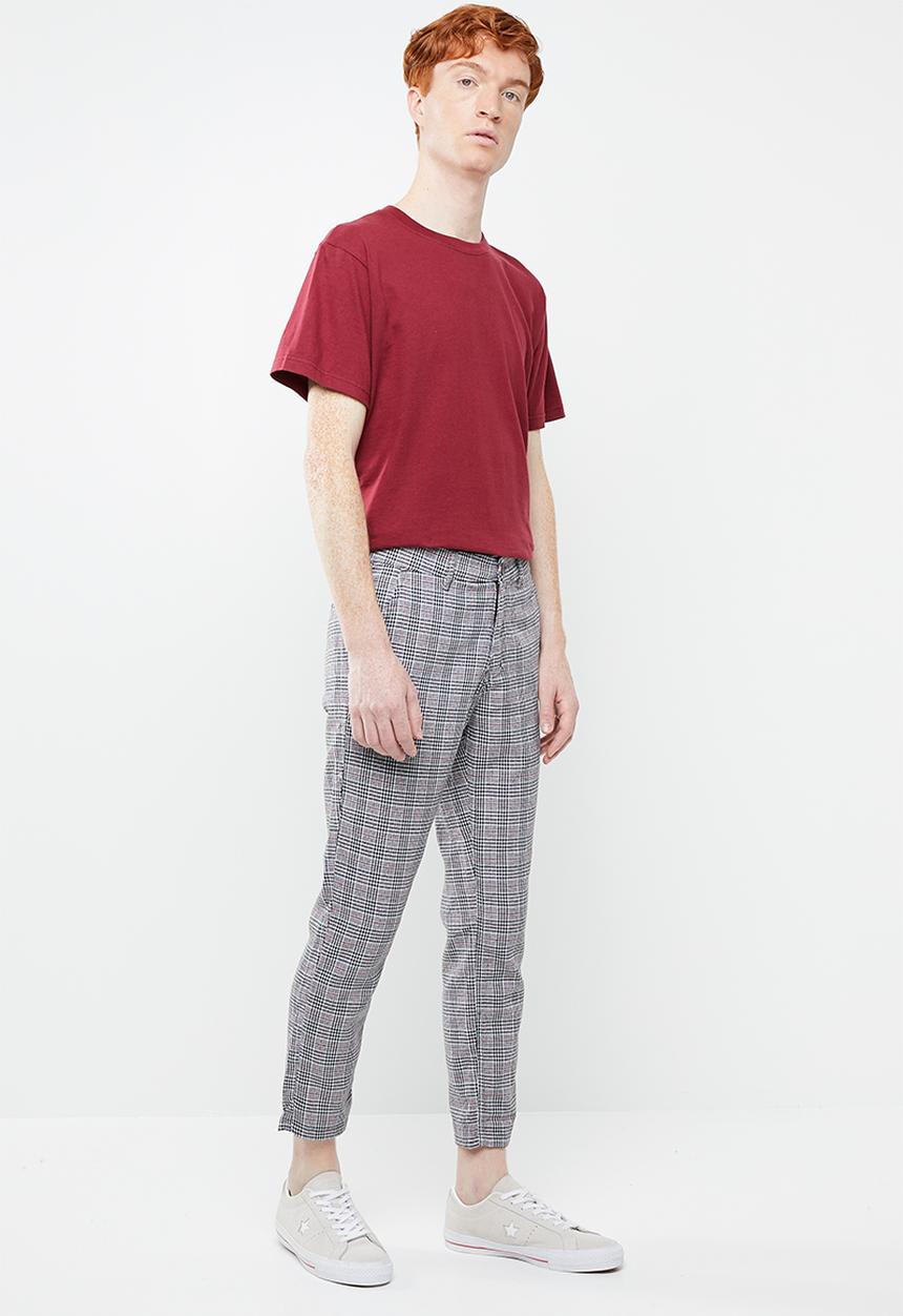 Superbalist - Slim fit cropped check chino - multi