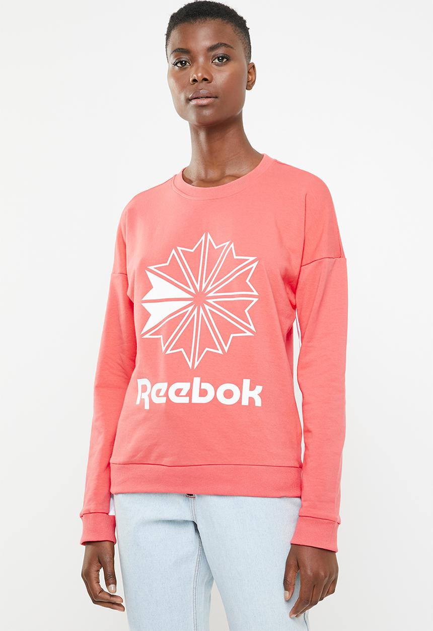 Reebok - Classic French terry big logo crew sweatshirt - pink