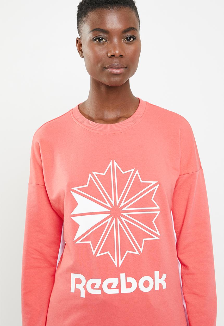 Reebok - Classic French terry big logo crew sweatshirt - pink