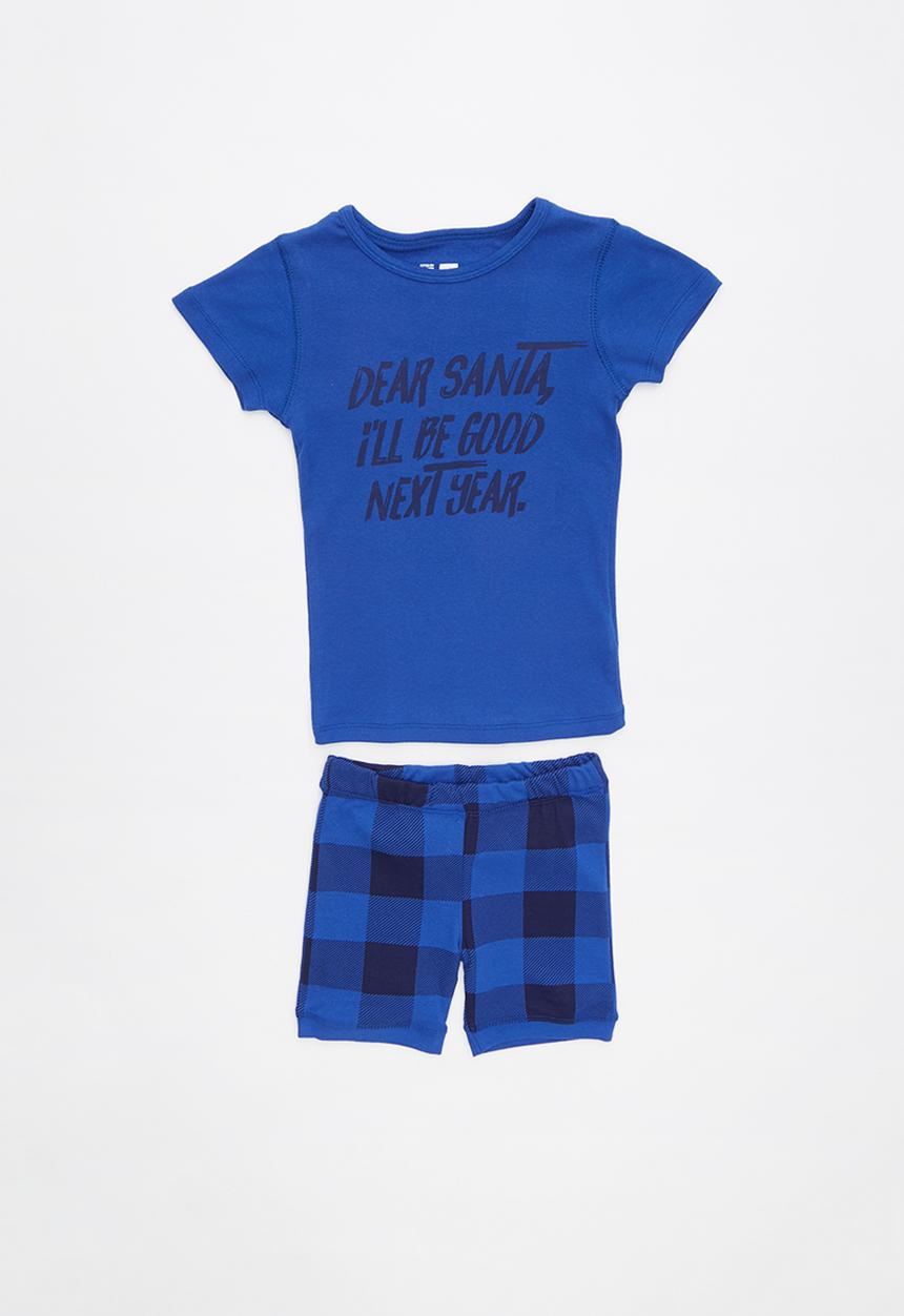 Cotton On - Joshua short sleeve pyjama set - blue