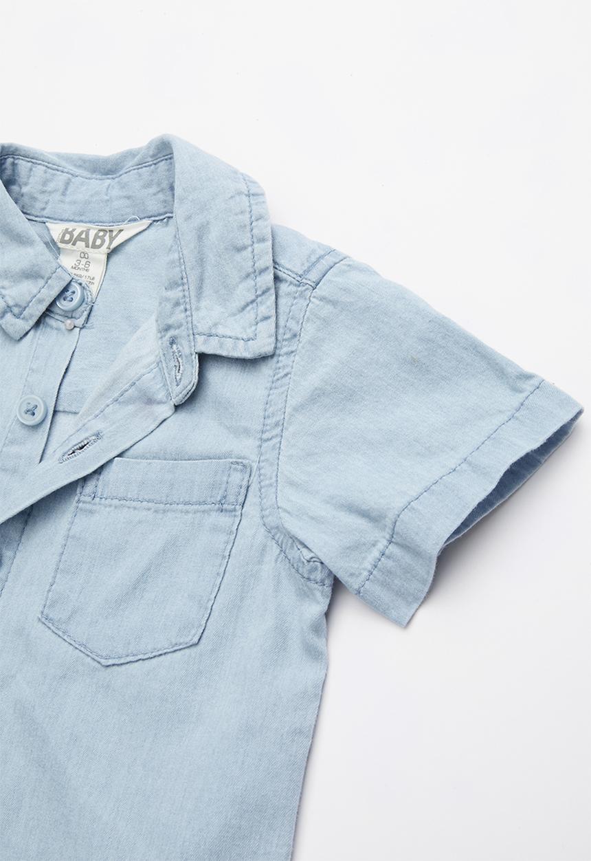 Cotton On - Zac short sleeve shirt - blue