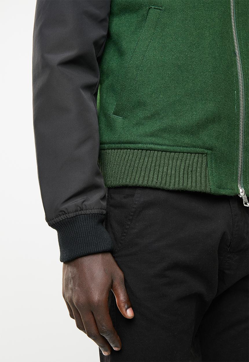 STYLE REPUBLIC - Melton body bomber jacket - green & black