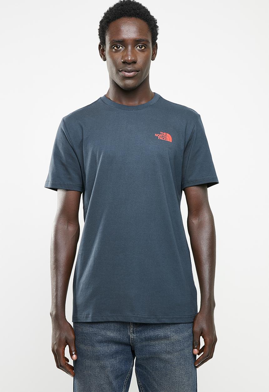 The North Face - M short sleeve redbox tee - navy & red