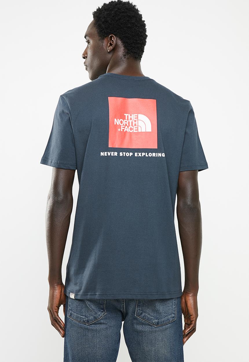The North Face - M short sleeve redbox tee - navy & red