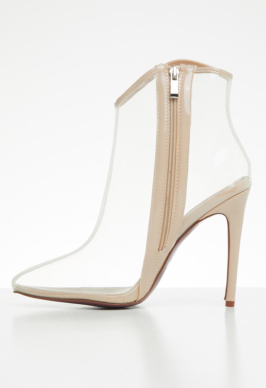 Plum - Translucent ankle boot - nude