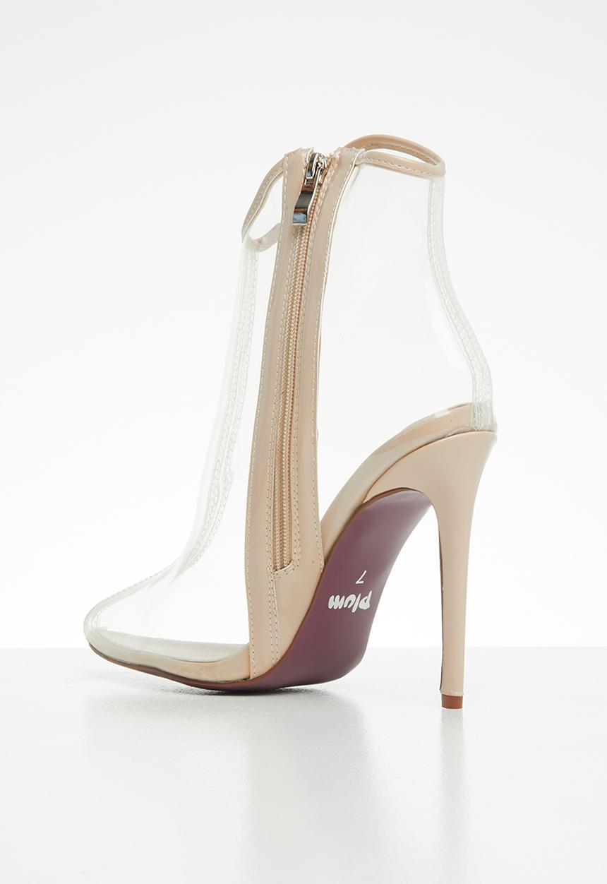 Plum - Translucent ankle boot - nude