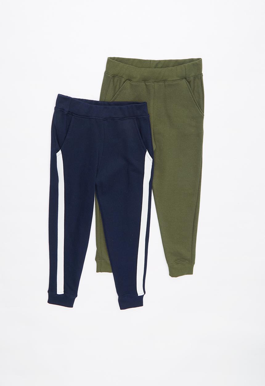 Pop Candy - Kids 2 pack tracksuit pants - navy & green