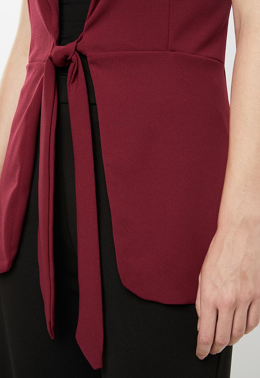 edit - Short sleeve blazer - burgundy