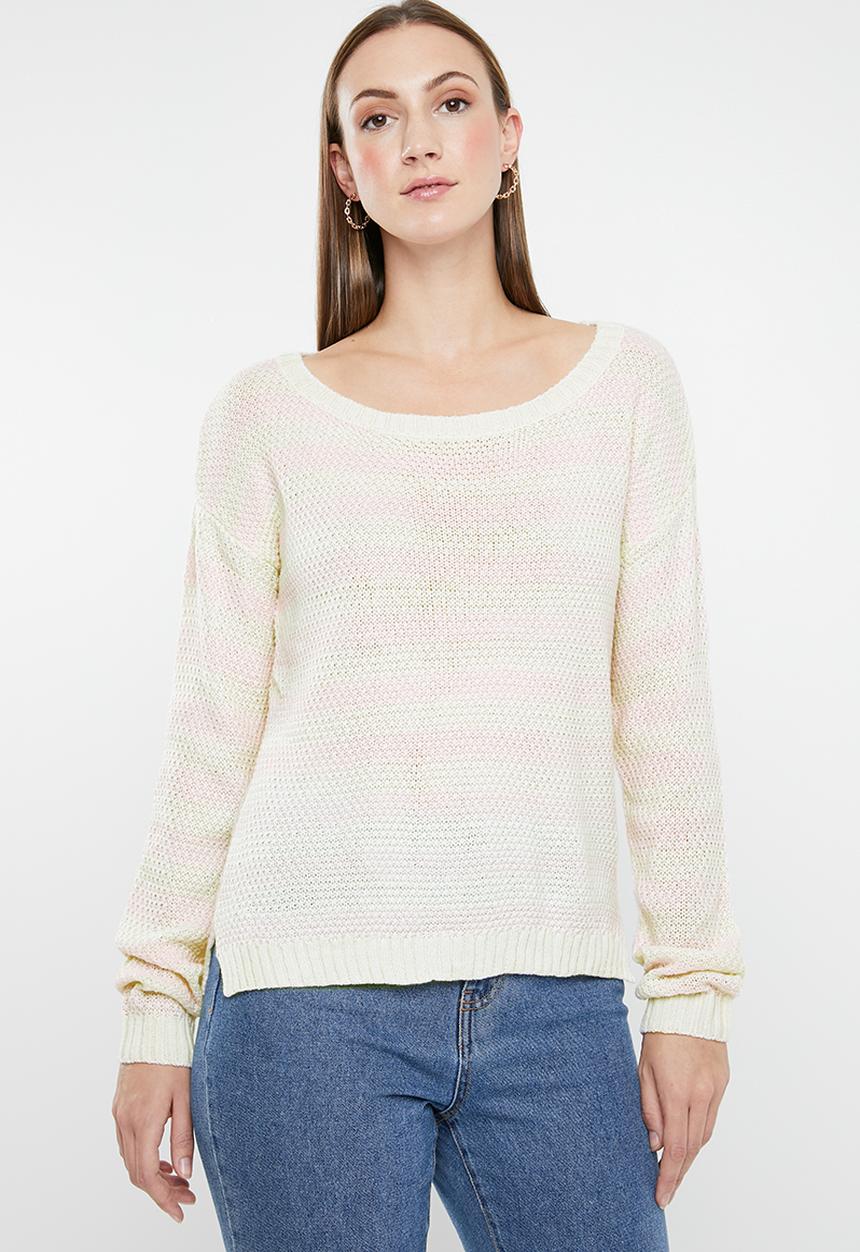 edit - Candy stripe jersey - cream & pink