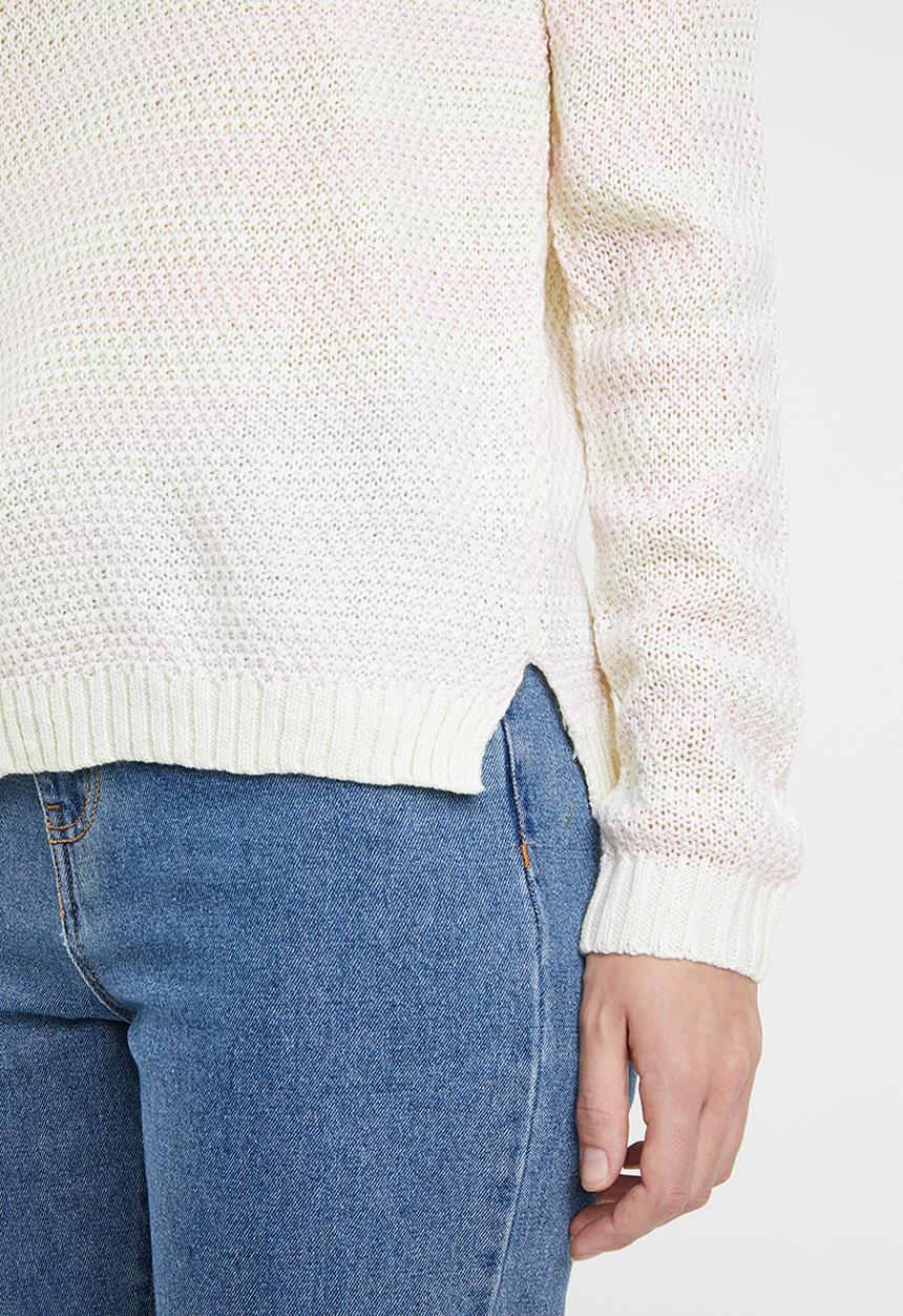 edit - Candy stripe jersey - cream & pink