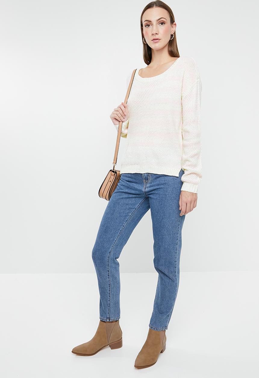 edit - Candy stripe jersey - cream & pink
