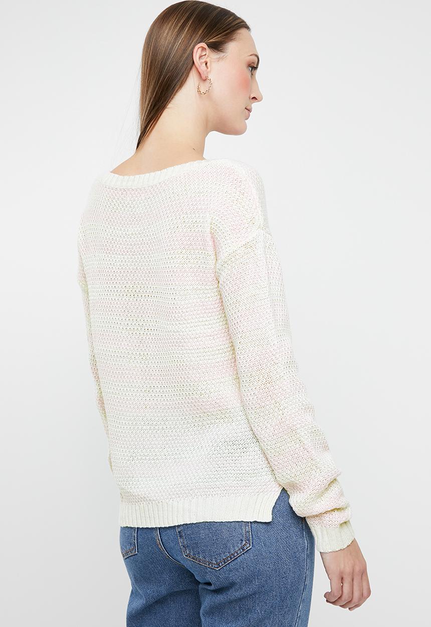 edit - Candy stripe jersey - cream & pink
