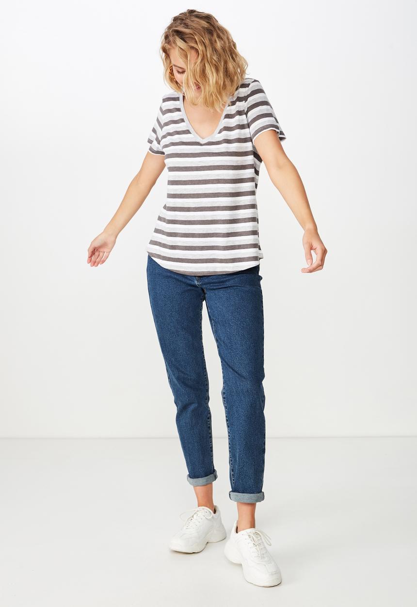 Cotton On - The deep v-neck tee - grey