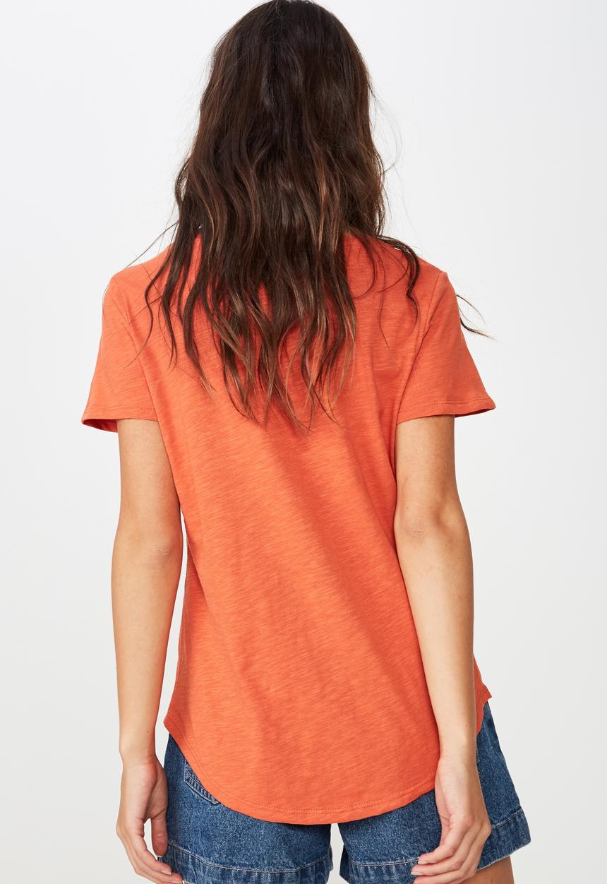 Cotton On - The deep v-neck tee - orange 