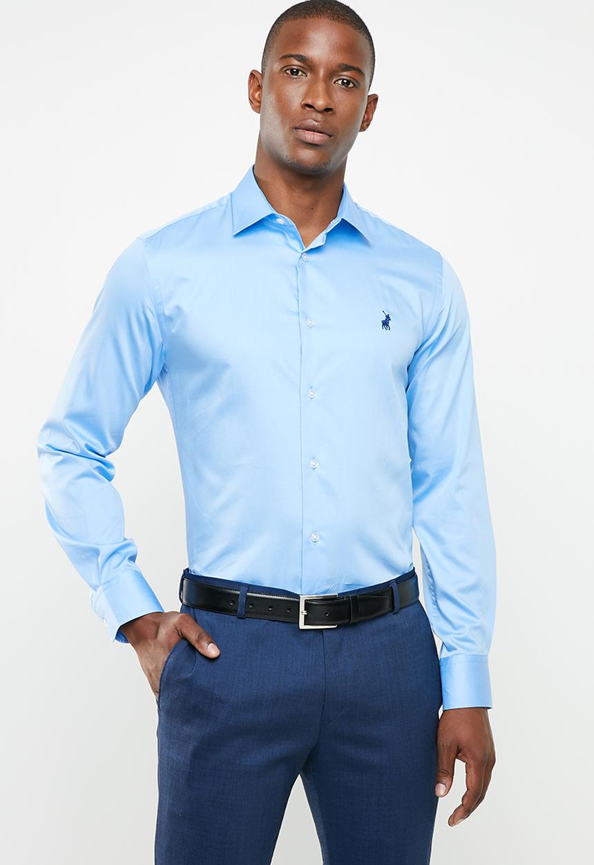 POLO - Custom fit greig shirt - blue