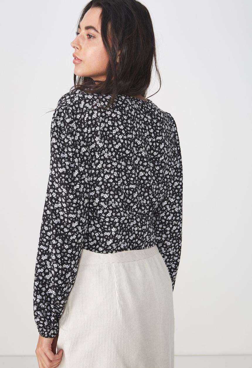 Cotton On - Maddie button up blouse - black & white 