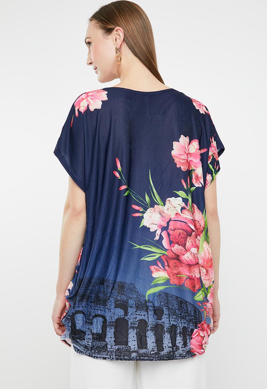 Revenge - Batwing floral T-shirt - multi