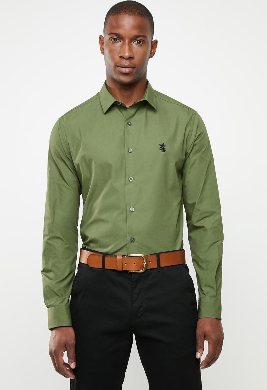 Pringle of Scotland - Niall styled shirt - olive