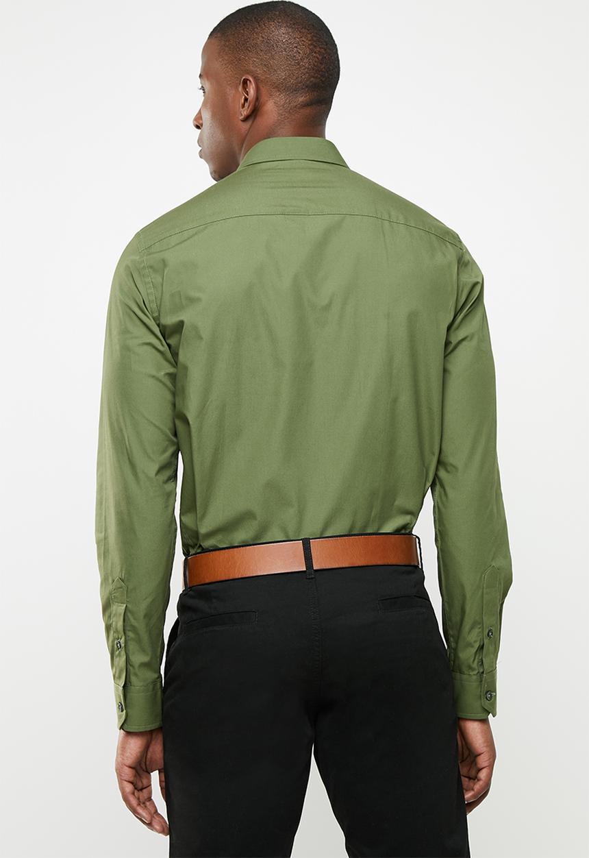 Pringle of Scotland - Niall styled shirt - olive