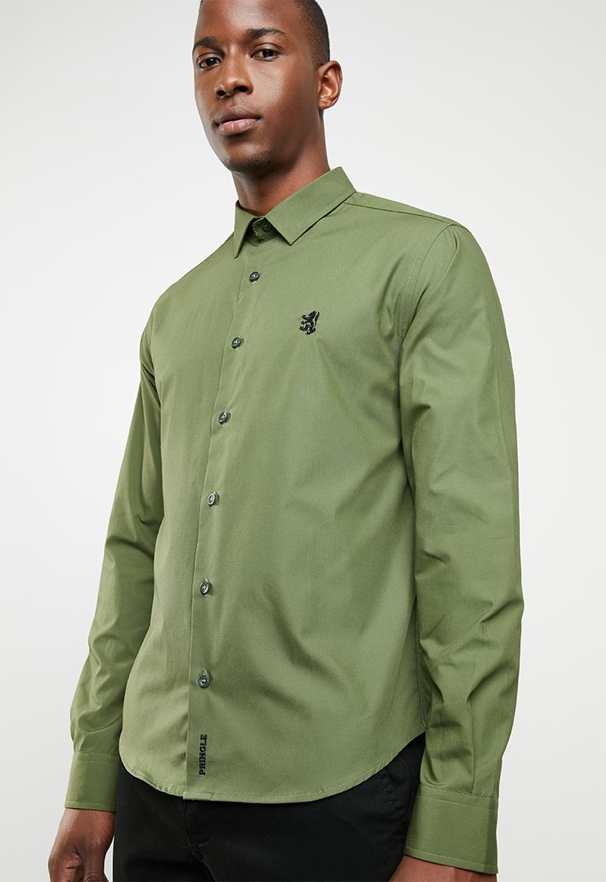 Pringle of Scotland - Niall styled shirt - olive