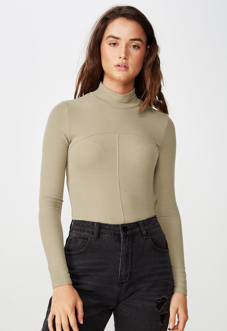 Cotton On - Haze long sleeve top - brown 