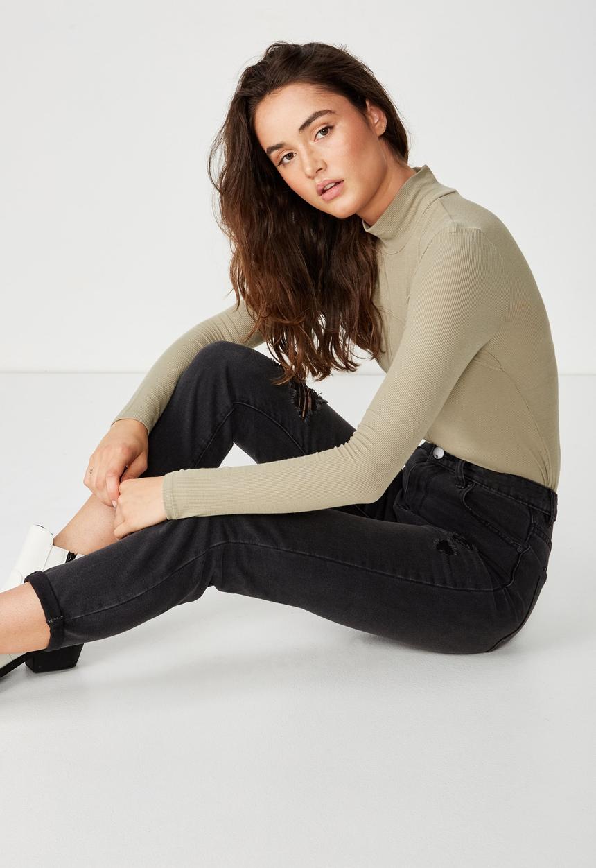 Cotton On - Haze long sleeve top - brown 