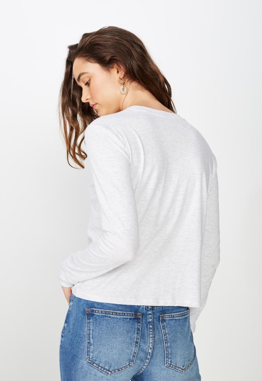 Cotton On - Classic slogan long sleeve - grey 