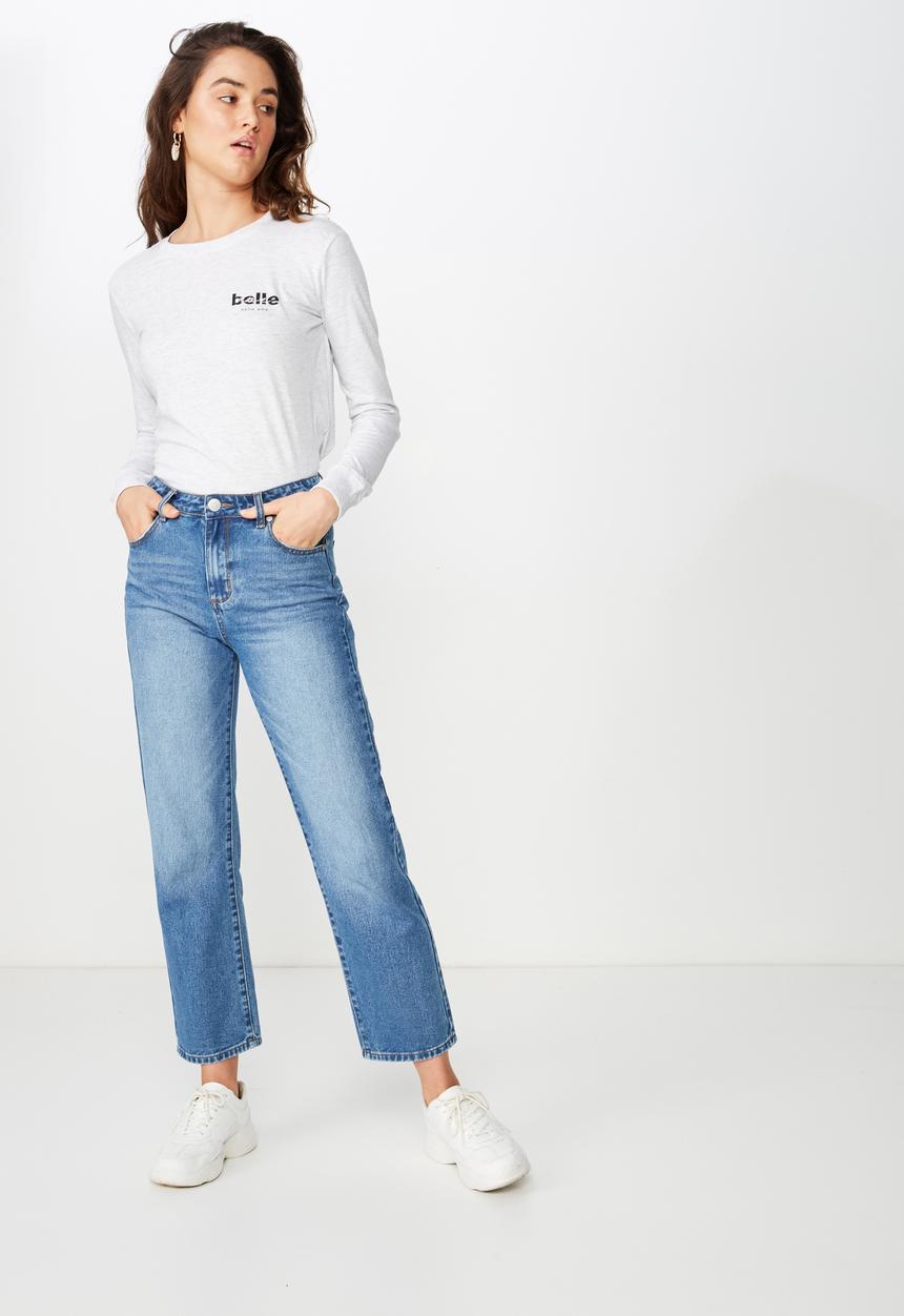 Cotton On - Classic slogan long sleeve - grey 