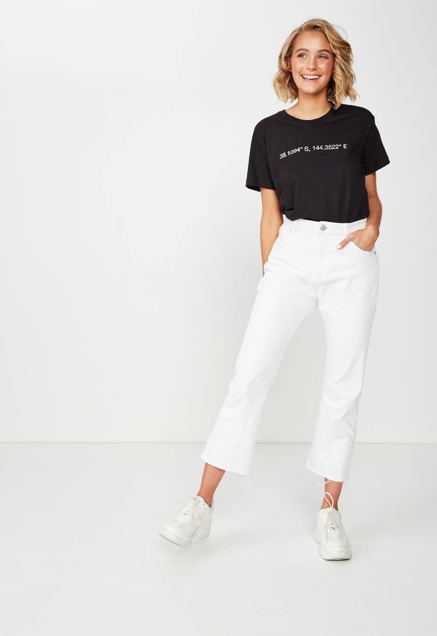 Cotton On - Classic slogan tee - black
