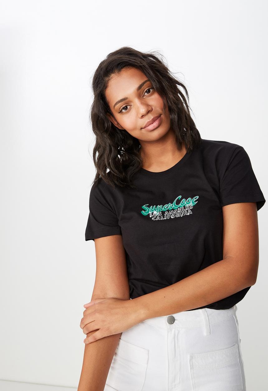 Cotton On - Classic slogan tee - black