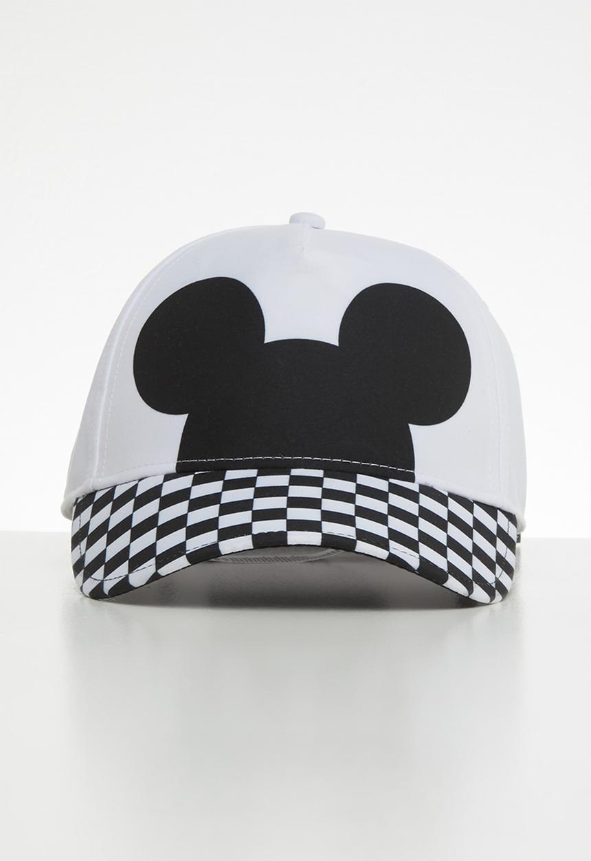 Vans - Checkerboard mickey court side hat - white & black