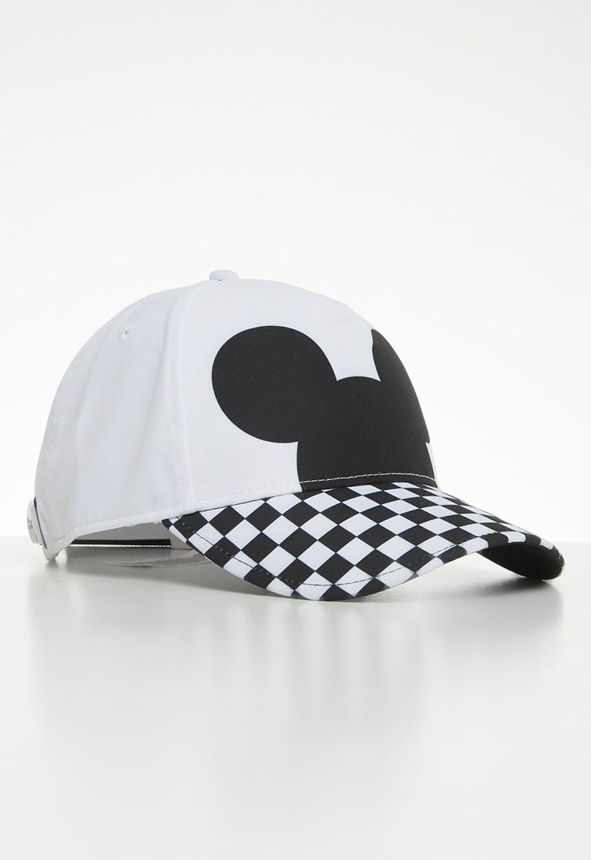 Vans - Checkerboard mickey court side hat - white & black