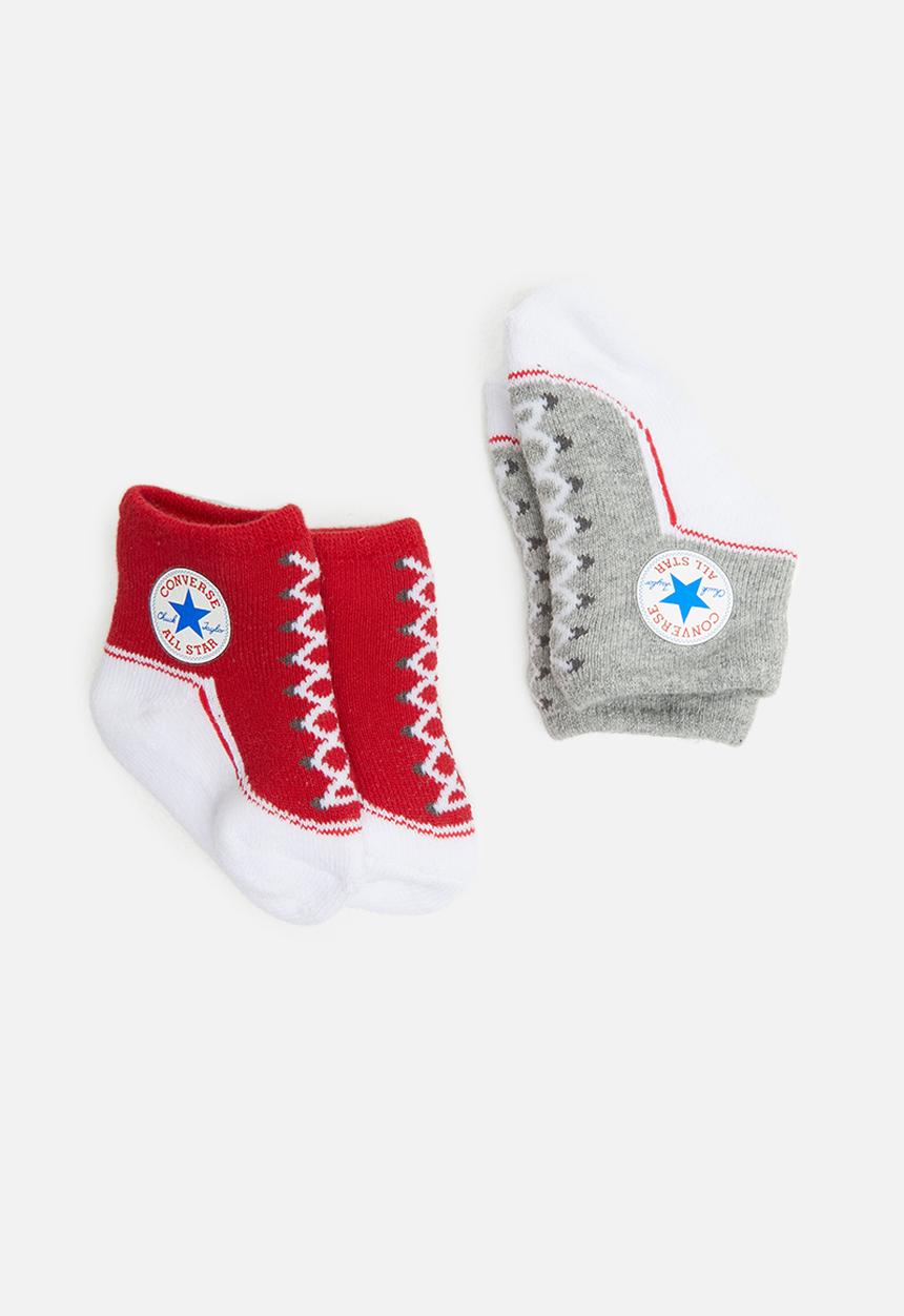 Converse - Converse chuck socks - grey & red 