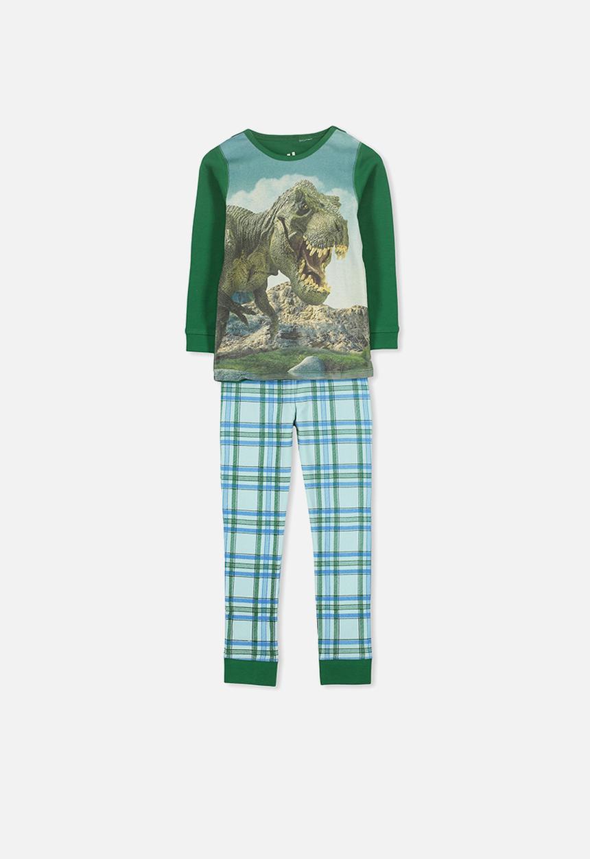 Cotton On - Harry boys long sleeve pyjama set - green & blue