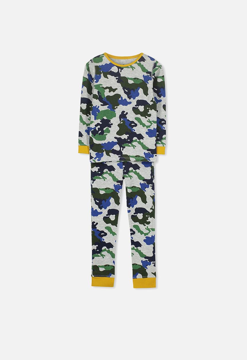 Cotton On - Jack boys long sleeve waffle camo pyjama set - multi