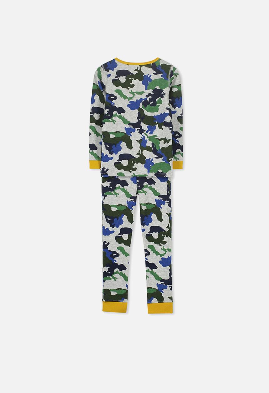 Cotton On - Jack boys long sleeve waffle camo pyjama set - multi