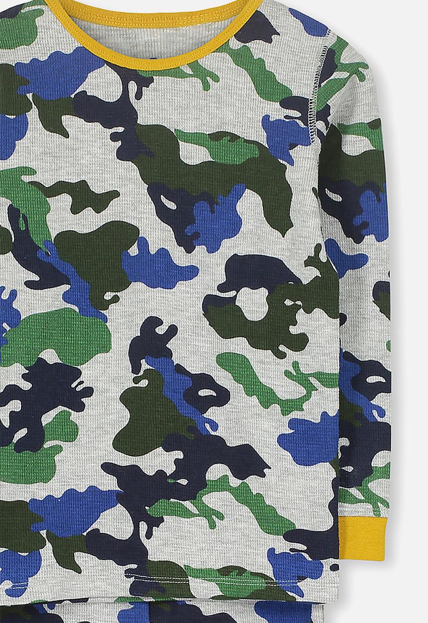 Cotton On - Jack boys long sleeve waffle camo pyjama set - multi
