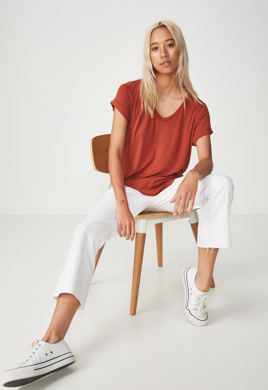 Cotton On - Karly short sleeve top - rust 