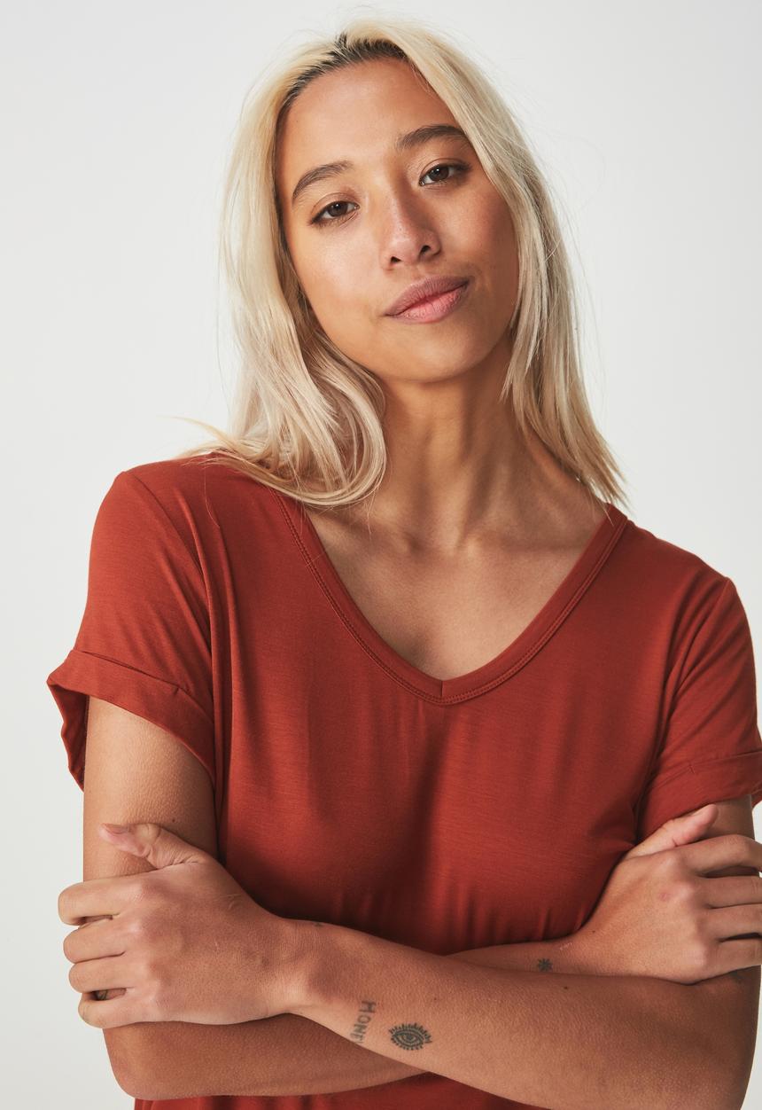 Cotton On - Karly short sleeve top - rust 