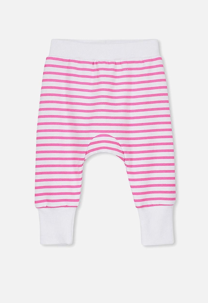 Cotton On - Charlie trackpant - white & pink